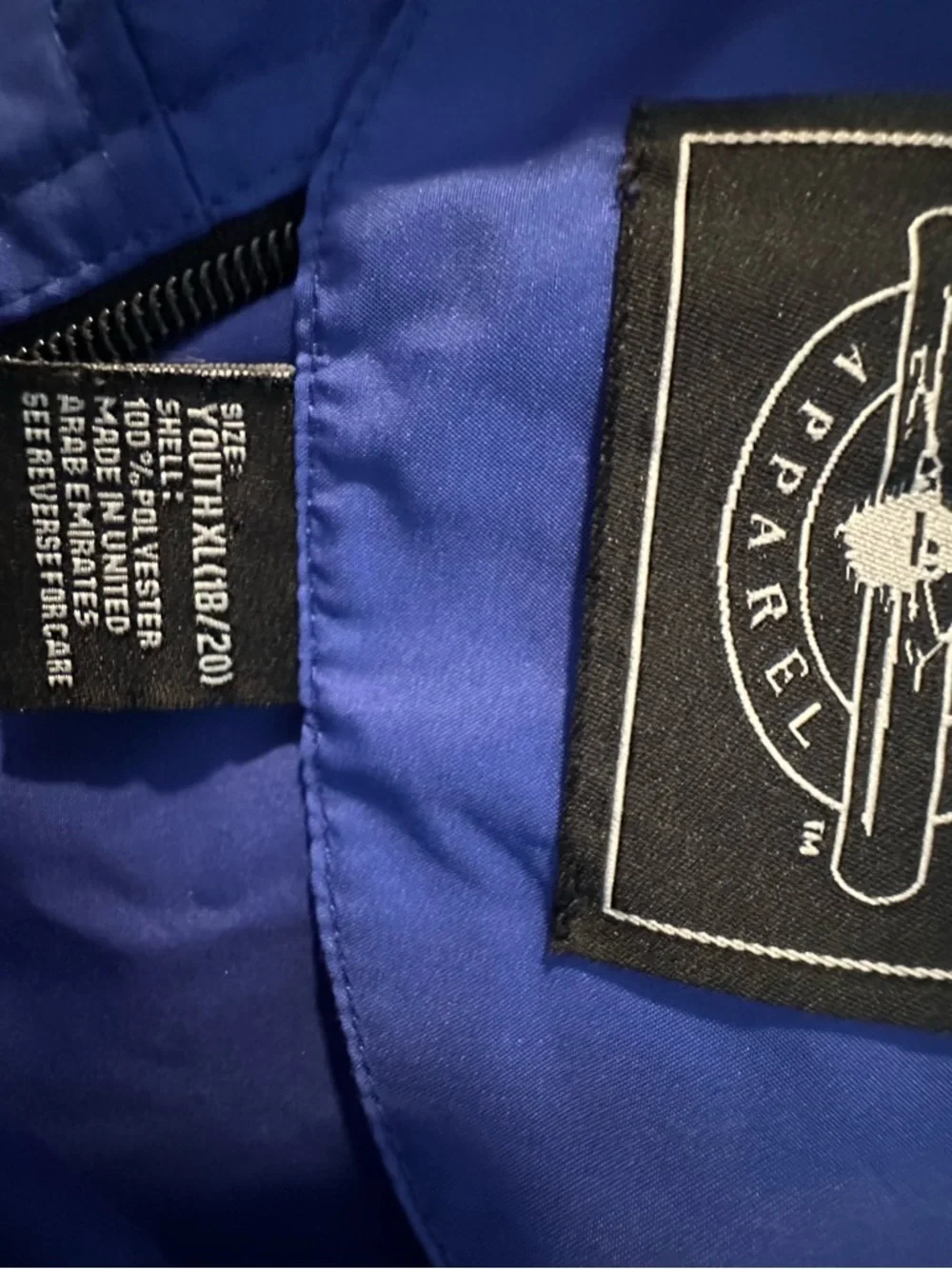 KU Charles River Apparel Royal Blue Hooded Pullover Rain Jacket